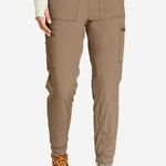 Eddie Bauer Flexion Lined 2.0 Pull On Pants Tan Elastic Fleece Lined NWT Sz 8P Photo 14