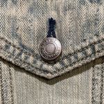 American Eagle Outfitters Light Wash Denim Jacket with Faux Fur Photo 6