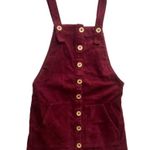 Forever 21 Maroon Corduroy Button-Front Dress – Wood Buttons, Retro 70’s Style Photo 0