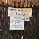 Vintage 100% Silk Papell Boutique Sequin Cardigan Shrug Size M Gold Size M Photo 1