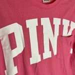 PINK - Victoria's Secret 𝅺Women’s VS PINK Long Sleeve Pink Shirt Sleeve Detail Size XS Oversized Pocket Photo 3