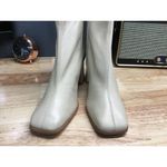 Free People  Sienna Bootie Women's 9.5 White Leather Side Zipper Block Heel Boots Photo 0