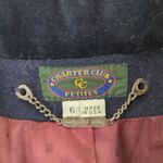 Charter Club Vtg Charter Navy Blue Wool Long Coat Double Breasted One Button Womens 6 Petite Photo 3