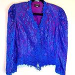 Vintage 80s Size 13/14 Cachet by Bari Protas Lace Embellished Victorian Jacket Purple Photo 0