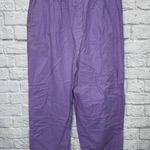 Vintage Blue Fin Linen Set XL Purple Floral Painted Capri Pants Short Sleeve Top Photo 6