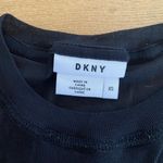 DKNY  - Long Sleeve Semi Sheer Crew Neck  Top in Black Photo 1