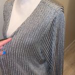 Ellie Wilde Wilde sparkly silver holiday long cardigan sweater with pockets Photo 5