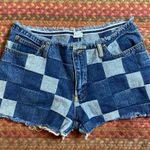 RETRO Y2K VINTAGE PATCHWORK DENIM SHORTS Blue Size 30 Photo 0