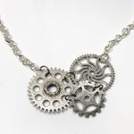 Steampunk Silver Gears Necklace New Photo 5