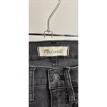Madewell Jeans Womens 23 Black Stovepipe Straight Leg High Rise Raw Hem Denim Photo 3