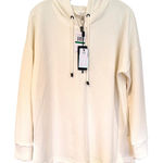 Cable & Gauge Studio Modal Blend Hoodie Womens Large Ivory Activewear Athleisure White Photo 0