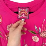 Johnny Was  Joya Embroidered Draped Relaxed Fit T-Shirt Pink Multicolor Medium Photo 8