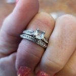 New Silver 2pc Wedding Stainless Steel Ring Set Size 6 Photo 0
