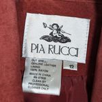 Vintage Pia Rucci Suede Beaded Embellished Maroon Skirt Suit Brown Photo 5