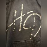 Harley Davidson Womens black Sleeveless Full Zip Denim Embroidered Vest Size L Photo 4