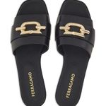 Salvatore Ferragamo Ferragamo Priscilla Slip On Open Toe Slide Sandal in Black Photo 1