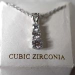 Source Unknown NWOT Bridal/Wedding Trilogy CZ Silver Tone Link Chain Glam Y2k Pendant Necklace Photo 0