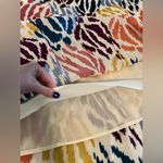 T Tahari M Multicolor Sleeveless Maxi Dress Abstract Tiered Halter Photo 12