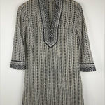 Tory Burch Corossol Black White Cotton V-Neck Mini Dress Coverup Sz 0 Photo 0