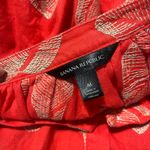 Banana Republic  Leaf Embroidered Puff Sleeve Linen Blouse Size Medium Photo 2