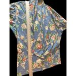 VTG Randy With Love Blue Floral One Button Shacket Blazer XL Photo 7