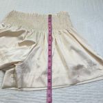 TCEC  Ivory Silky Smocked Shorts Photo 4