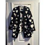 Anthropologie Maeve Halley Hearts Cardigan Black White Medium Large Cozy Sweater Photo 1