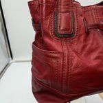 Tignanello Soft Italian Leather Three Part purse with Large Bag Charm and brande Red Photo 5