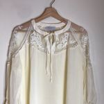Hayden  ladies cottagecore Sheer Tie Front Peasant Top size medium Photo 2