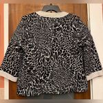 Chico's  Sequin Black White Flowers Sequin Button Front Jacket-Size 2 Photo 4