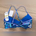 Lucky Brand  Bikini Set High Rise Blue Floral Geometric Medium New Beachy Vacay Photo 13