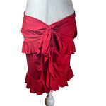 LIONESS  Rendezvous Mini Skirt in Crimson X-Large Womens Stretchy Ruffle Photo 5