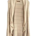 Belldini Beige Cardigan Cotton Knit Waterfall Draped Front Vest Women Sz M Size M Photo 0