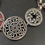 Lucky Brand Vintage  Pewter Toned Burgundy Red Rhinestones Toggle Bracelet 31g Photo 9