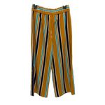 ZARA TRF Mustard Striped Wide Leg Culotte Cropped Pull On Pants Size Small Photo 4