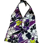 Nike  Tankini Swimsuit Top Halter Black White Purple Size‎ 8 Bikini Beach Sporty Photo 0
