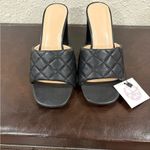 Elegant Black Quilted Heels Size 7 Photo 3