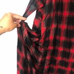 New Amaryllis Red & Black Plaid‎ Oversized Kimono Size Small Size M Photo 6