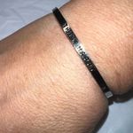 MantraBand  Silver Tone “Think Happy” Thin Cuff Bracelet Photo 1