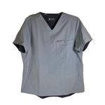 FIGS Reversible Scrub Top Grey Women's Size XL Snap closure at Neck Healthcare Photo 0