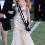 Blush Cream Sequined Long Strapless Prom Dress Photo 1