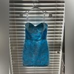 Blue strapless hoco dress Photo 2