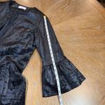 Lola & Sophie Crushed Velvet Bell Sleeve Jacket Topper Black Size Medium Photo 7