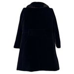 Marc Jacobs Black Velvet Faux Fur Collar Crystal Button Satin Lined Coat, Size 4 Photo 3