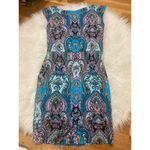 New York And Company Size 6 Women's Paisley Purple Blue Boho NY&CO Cocktail Dress Photo 6