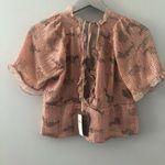 Anthropologie  Forever That Girl Pink Sequined V Neck Blouse NEW Photo 3