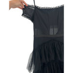 Betsy and Adam Black Ruffle Off the Shoulder Tiered Ballgown 8 NEW Photo 6