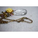 Source Unknown Captivating Yellow Rose Teardrop Crystal Gold Tone Link Chain Pendant Necklace Photo 3