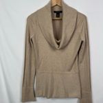 White House | Black Market Cowl Neck Long Sleeve Sweater Top Beige XS Photo 8