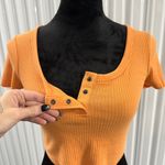 Wild Fable Women’s Orange Cropped Short Sleeve Shirt Size XS Photo 1